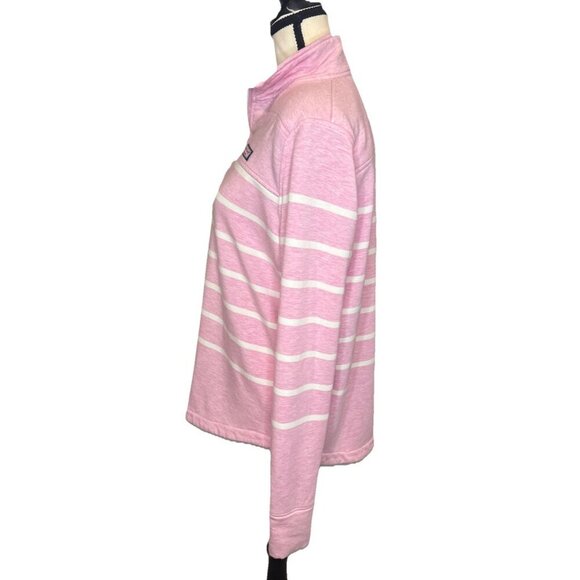 Vineyard Vines Womens Pink White Stripe 1/4 Zip Dreamcloth Shep Shirt Sz S Prep - Picture 6 of 10
